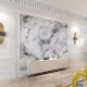 Papier Peint En Marbre Blanc Sticker Mural 3D pour Salle de séjour Chambre à coucher - 3M sur 1M20 Gris/Blanc